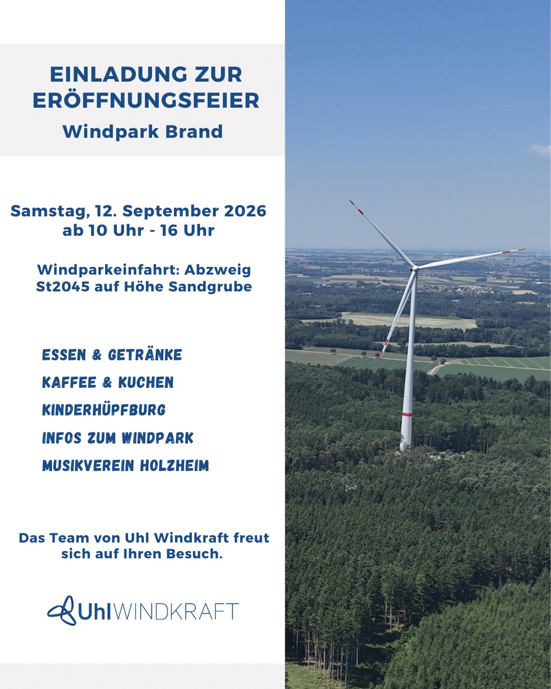 Windpark Brand_Einladung zur Eröffnung